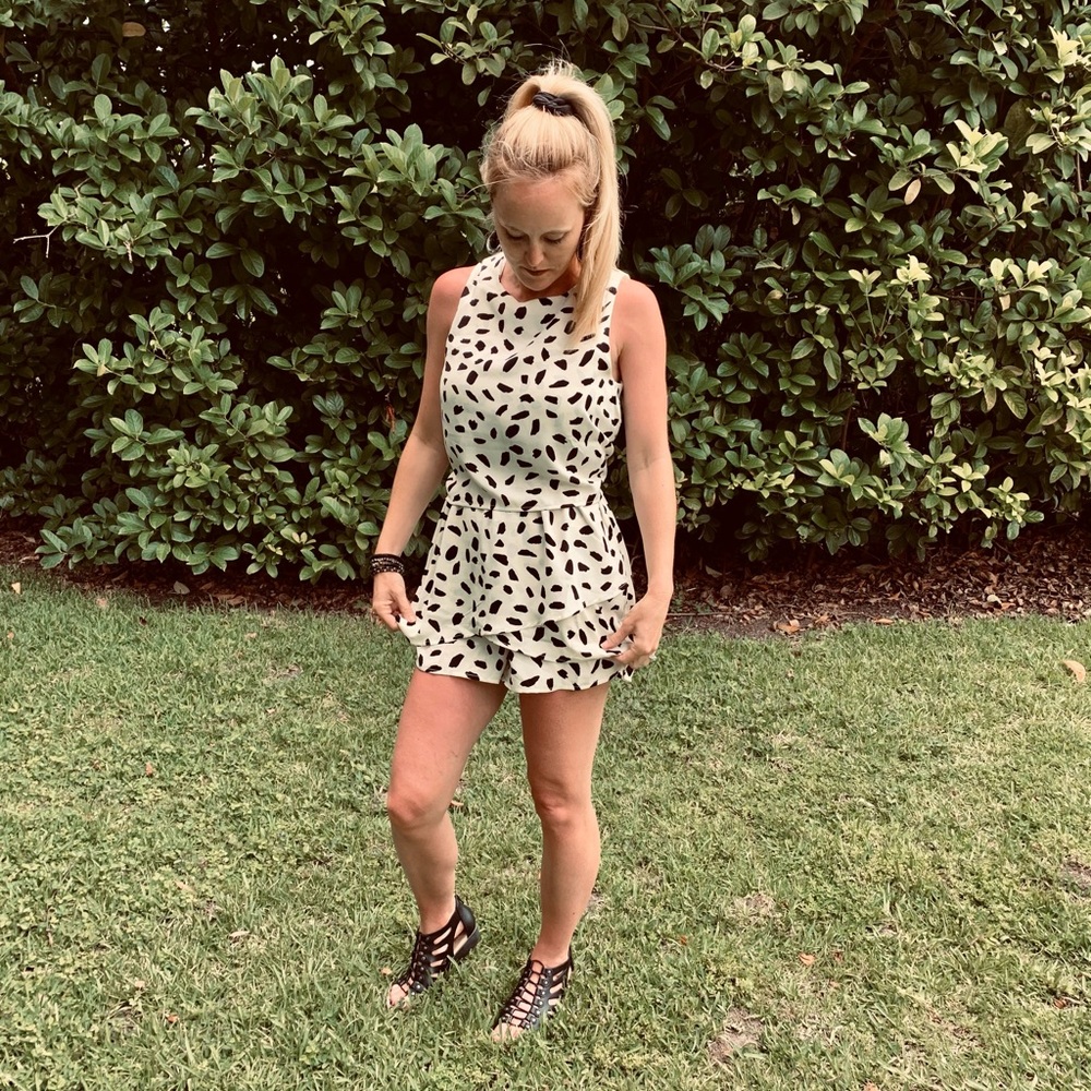 Dalmatian Print Romper